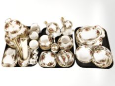 Approximately sixty six pieces of Royal Albert Old Country Roses tea and dinner porcelain