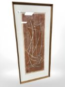 Danish School : Abstract watercolour, indistinctly signed, 28 cm x 76 cm.