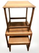 A G Plan teak occasional table, width 42 cm, plus two others similar.