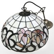A Tiffany style leaded glass pendant light shade,
