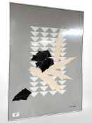 Danish School : Abstract colour print, 51 cm x 71 cm, indistinctly signed.