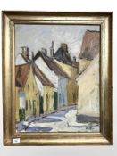 Danish School : Buildings in a town, oil on canvas, 47 cm x 60 cm.