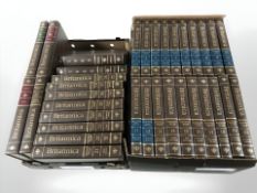 A collection of encyclopedia Brittanica volumes (2 boxes)