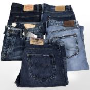 Two pairs of Levi Strauss demin jeans waist 34 Length 30, pair of Stealth jeans waist 34 Length 29,