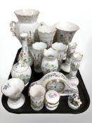 A collection of Aynsley Wild Tudor china , quartz timepiece,