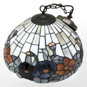 A Tiffany style leaded glass pendant light shade,