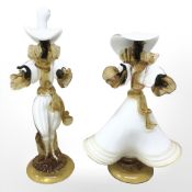 A pair of Murano glass flamenco dancers,