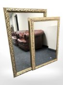 Two reproduction gilt mirrors, largest 118 cm x 77 cm.
