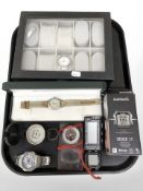 A group of modern gent's watches including Jeep, Casio, Orvis, two compasses,