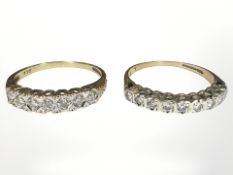 Two 9ct gold diamond set rings. CONDITION REPORT: 4.6g gross.