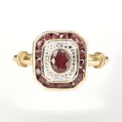 A 9ct gold synthetic ruby cluster ring, size Q CONDITION REPORT: 2.