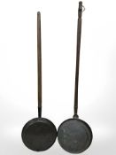 Two Victorian bed warming pans