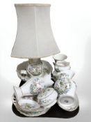 A collection of Aynsley Wild Tudor china, lamp base,