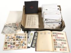 A quantity of Royal Mail mint stamps, several stamp albums and contents.