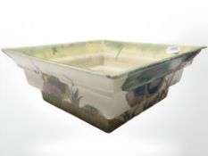 A Clarice Cliff for Wilkinson Ltd Bizarre square stepped dish,