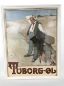 A Tuborg advertisement print, overall 85 cm x 66 cm.