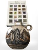 A studio pottery ring-handled vessel,