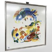 Danish School : Abstract colour print, signed 'Lund', 40 cm x 40 cm.