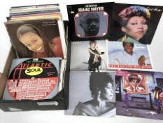 Assorted Soul and Jazz LP records including Aretha Franklin, Issac Hayes, Tina Turner, Ray Charles,