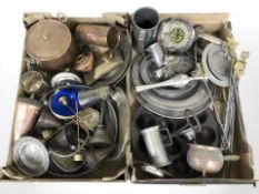 Assorted pewter, EPNS and copper wares,