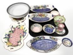 A group of Maling lustre ceramics including Gondala dishes,