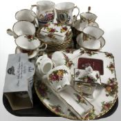 Approximately twenty eight pieces of Royal Albert Old Country Roses porcelain including tea cups,