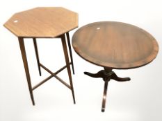 Two reproduction mahogany occasional tables.