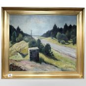 Danish School : Trees by a roadside, oil on canvas, 61 cm x 51 cm.