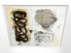 Danish School : Abstract watercolour, 110 cm x 86 cm.