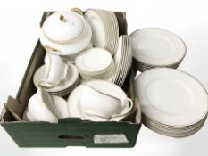 A large quantity of contemporary gilt rimmed dinner porcelain (1 box)