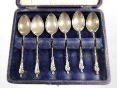 A set of six silver Apostle tea spoons, Birmingham marks CONDITION REPORT: 76.