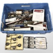 A large quantity of assorted stainless steel and EPNS cutlery, some boxed.