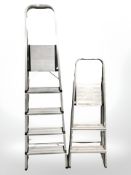 Two aluminium steps ladders