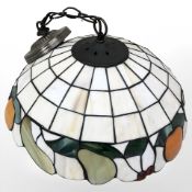 A Tiffany style leaded glass pendant light shade,