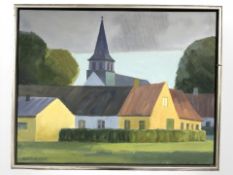 Povel Adam Kolind : Study of a church, oil on canvas, 75 cm x 58 cm.