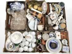 A large quantity of ceramics including Royal Copenhagen tea china, glass wares, barometer,