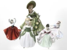 Four Royal Doulton miniature figurines, Penny HN 2338, Sara HN 3219,