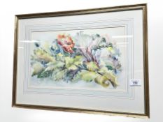 Penny Ward : Still life of flowers, watercolour,