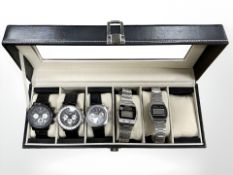 Two gent's Rotary Chronospeed quartz calendar wristwatches, one stainless steel,