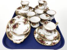 Twenty six pieces of Royal Albert Old Country Roses tea china