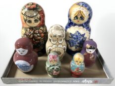 A group of seven Russian Babushka dolls,