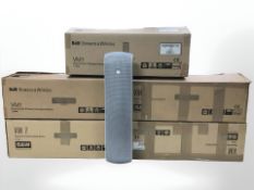 Five Bowers & Wilkins tower speakers, all boxed.