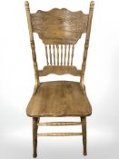 A beech spindle back chair