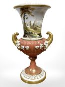 A Royal Worcester campana-shaped 'Picturesque' vase,