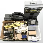 A Stanley rolling work shop, site light, various socket fixtures, hardware,