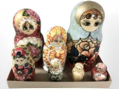 A group of seven Russian Babushka dolls,
