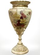 A Royal Worcester blush ground vase, date code for 1907, 20cm high.