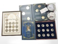 A collection of Princess Diana commemorative coins and medallions.