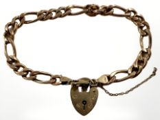 A 9ct gold padlock bracelet CONDITION REPORT: 7.