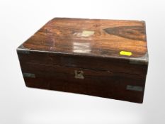 A Victorian rosewood writing slope, width 30cm.